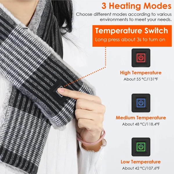 Electric Heated Scarf USB Heating Neck Wrap Unisex Winter Heated Neck Shawl 5 Electric Heated Scarf USB Heating Neck Wrap Unisex Winter Heated Neck Shawl - Image 5