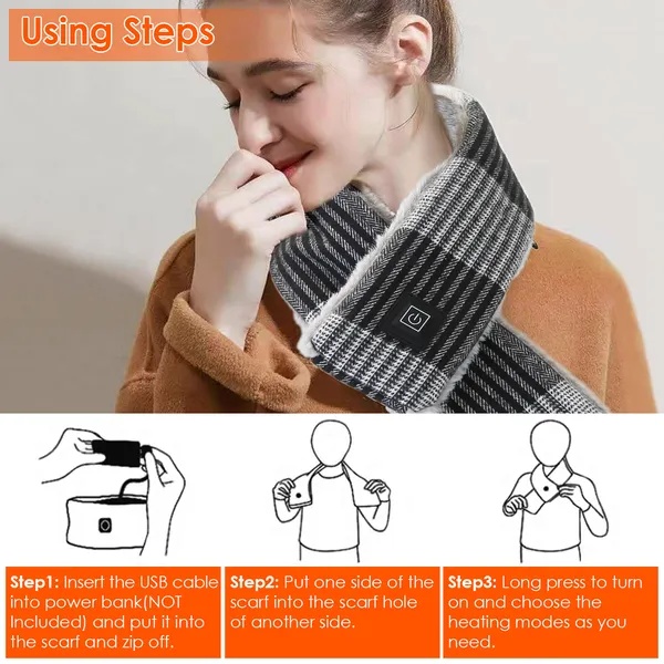 Electric Heated Scarf USB Heating Neck Wrap Unisex Winter Heated Neck Shawl 4 Electric Heated Scarf USB Heating Neck Wrap Unisex Winter Heated Neck Shawl - Image 4